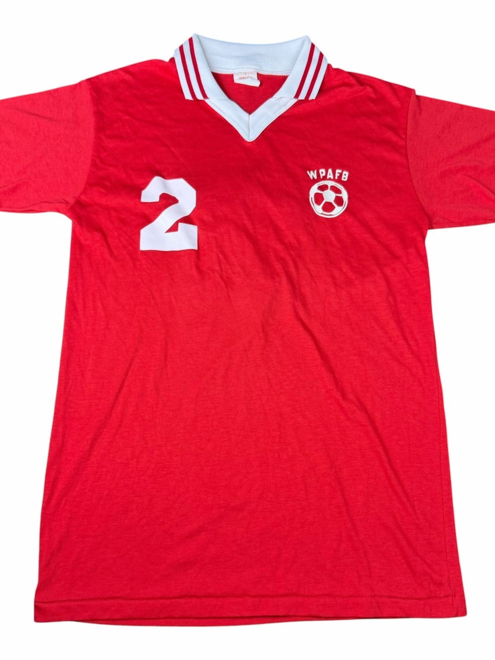 Vintage 1960s WPAFB Soccer Red Collared Jersey Don Alleson Athletic Size Large L